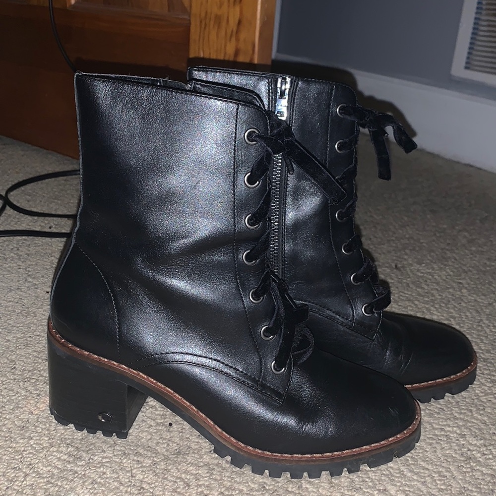 Coach Brand Black Combat Boots